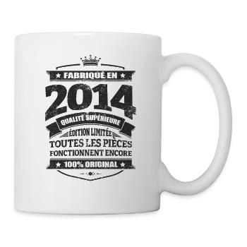 FABRIQUÉ EN 2014 - Mug blanc - blanc - Droite