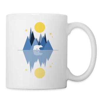 Ours polaire, nuit - lune - étoiles - Mug blanc - blanc - Droite