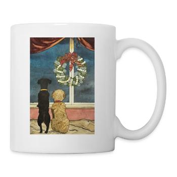 Advent Wreath Dogs Christmas - Mug - white - Right