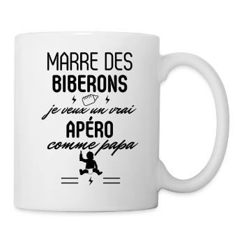 Marre des biberons Apéro comme papa - Mug blanc - blanc - Droite