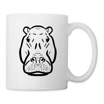 Hippopotame noir - Mug blanc - blanc - Droite
