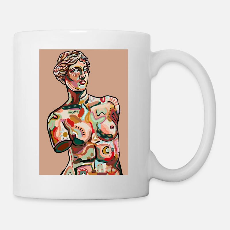 Venus mit Hintergrund - Tasse - Weiß