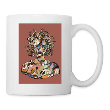 Méduse avec fond - Mug blanc - blanc - Droite