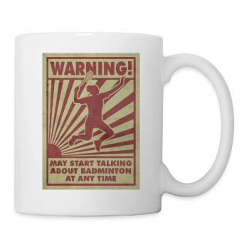 Chica de bádminton. Advertencia. Puede comenzar a - Mug blanc - blanc - Droite