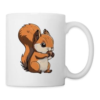 Eichhoernchen Squrirrel Comic Cute Kawaii 9 - Tasse - Weiß - Rechts
