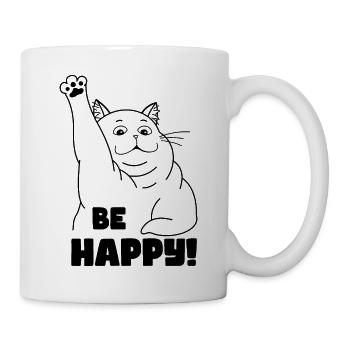 Chat et bonheur - Mug blanc - blanc - Droite