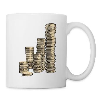 Pile de pièces - Illustration numérique - Mug blanc - blanc - Droite