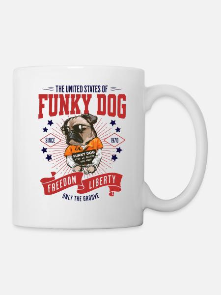 United States of Funky Dog - Mug blanc - blanc