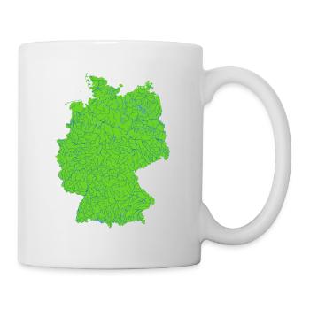Karte der Flüsse in Deutschland - Tasse - Weiß - Rechts