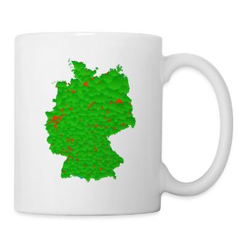 Bundesländer Deutschland Karte mit großen Städten - Tasse - Weiß - Rechts