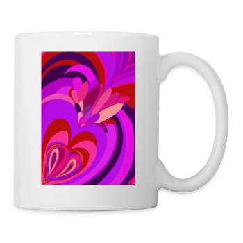 Psychedelisches Herz - Tasse - Weiß - Rechts