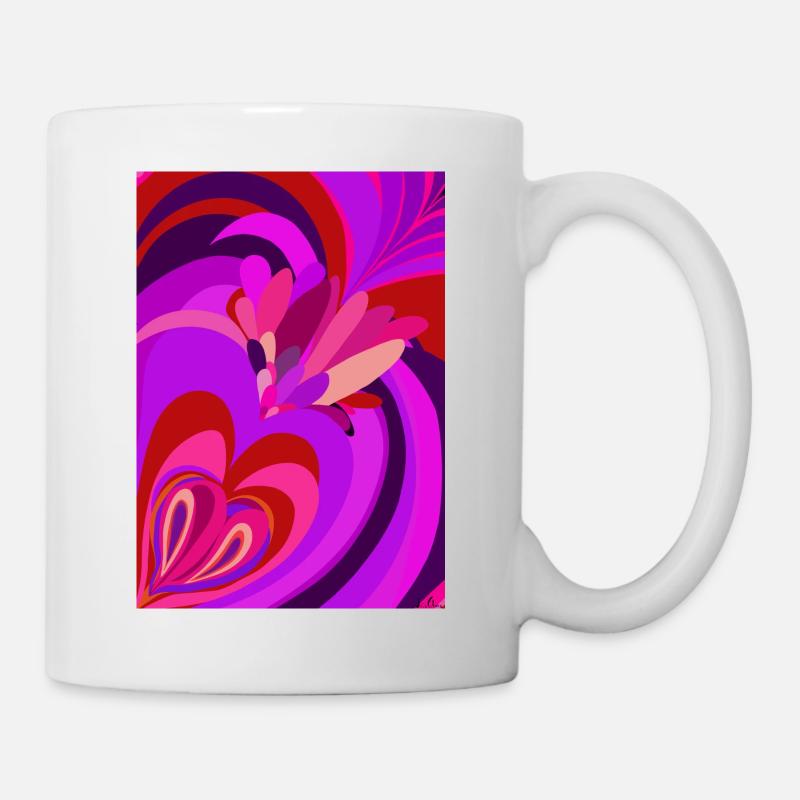 Psychedelisches Herz - Tasse - Weiß