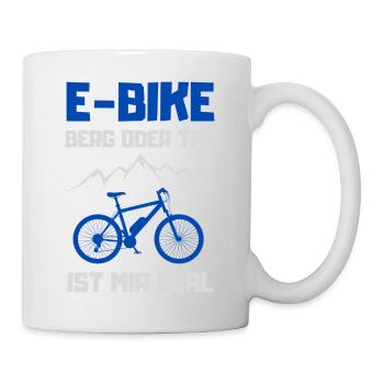 E-Bike Berg oder Tal ist mir Egal Geschenk - Tasse - Weiß - Rechts