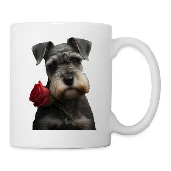 Schnauzer Valentins Tag Shirt - Tasse - Weiß - Rechts