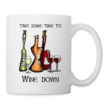 PRENEZ LE TEMPS DE BOIRE DU VIN - WINE LOVER POP ART - Mug blanc - blanc - Droite