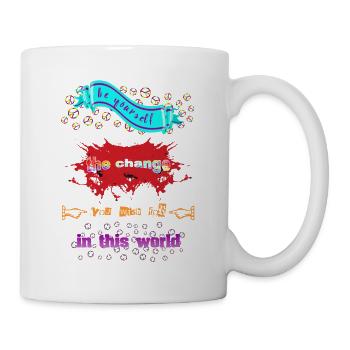 Be yourself the change you wish for in this world - Mug - white - Right