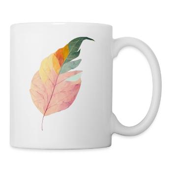 Feuille colorée - Illustration végétale stylisée - Mug blanc - blanc - Droite
