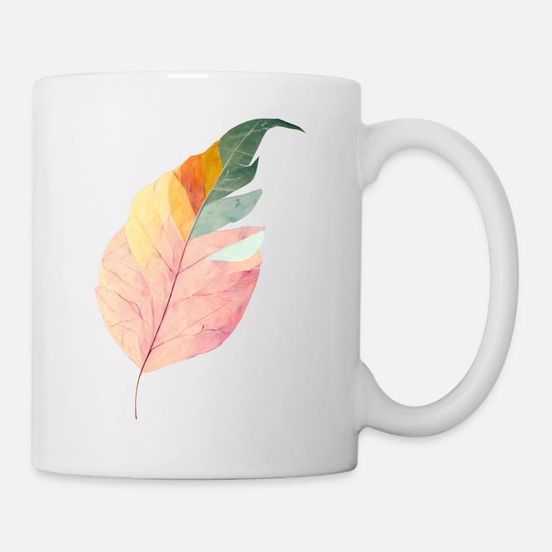 Colorful leaf - Stylized plant illustration - Mug - white