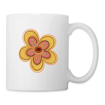 Gelbe Blume - Tasse - Weiß - Rechts