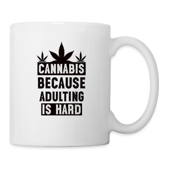 Cannabius parce que l’âge adulte est noir dur - Mug blanc - blanc - Droite