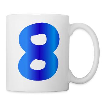 8 ans anniversaire bleu - Mug blanc - blanc - Droite