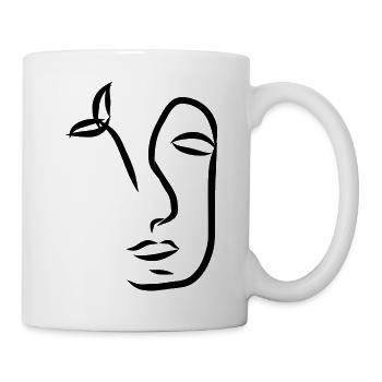 Face flower - Mug - white - Right