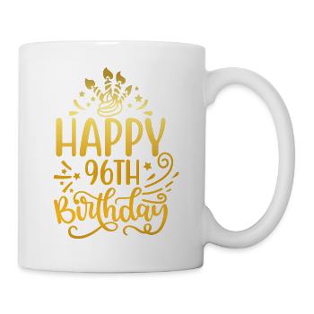 Happy 96th Birthday 96 Year Old Gift (Gold) - Mug - white - Right