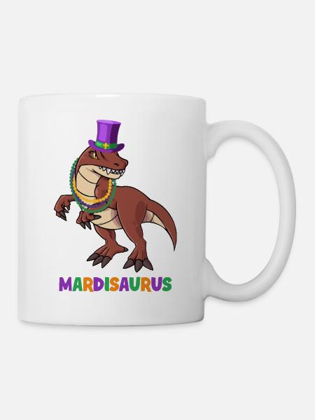 MARDISAURUS Mardi Gras Dinosaurus - Tasse - Weiß