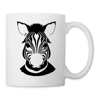 Fun Zebra Cartoon Natur Tier Safari Vektor 5 - Tasse - Weiß - Rechts