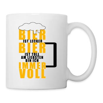 Bier ist lecker, Bier ist toll! - Tasse - Weiß - Rechts