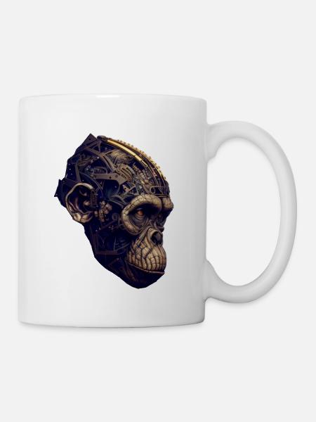 Advanced evolution: The monkey meets AI - Mug - white