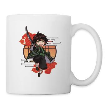 Garçon samouraï chibi avec katana - Mug blanc - blanc - Droite