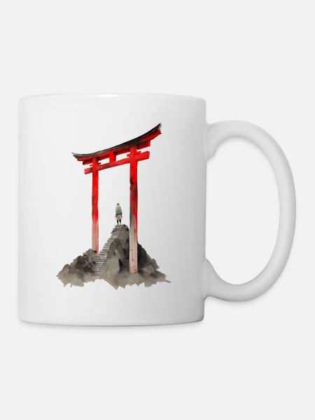 Ein Torii in den Bergen - Tasse - Weiß