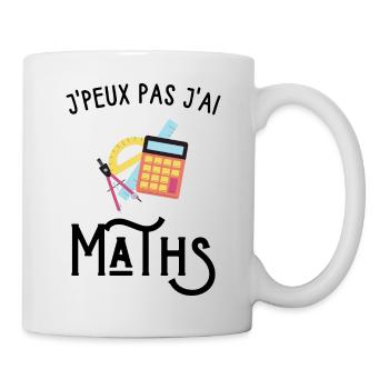 je peux pas j'ai maths - Mug blanc - blanc - Droite