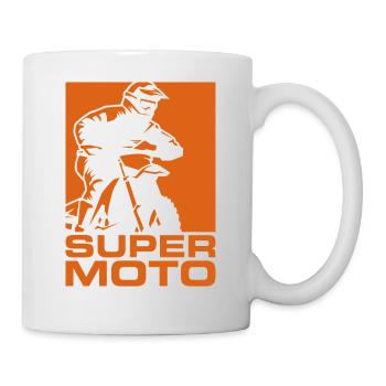 SUPER MOTO silhouette rouge - Mug blanc - blanc - Droite