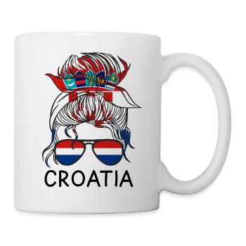 Kroatien Flagge Adria Zagreb Kroatische Fahne - Tasse - Weiß - Rechts