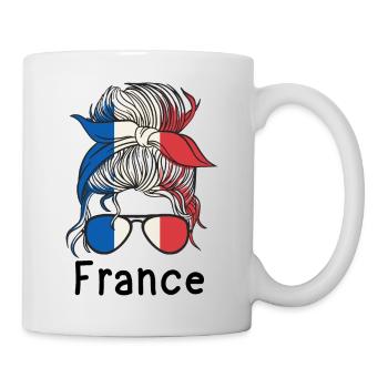 Frankreich Flagge Used Look Französische Fahne - Tasse - Weiß - Rechts