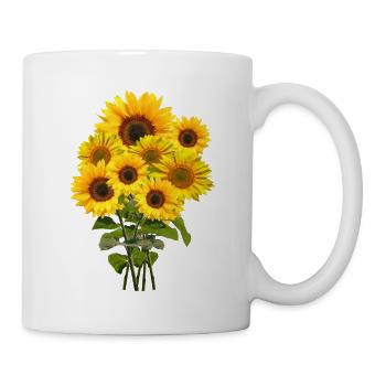 Sonnenblumenstrauß - Tasse - Weiß - Rechts
