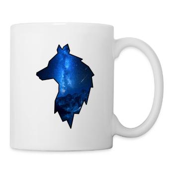 Voie lactée au contour noir du loup - Mug blanc - blanc - Droite
