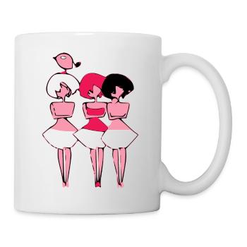 3 femmes et l'oiseau - Mug blanc - blanc - Droite