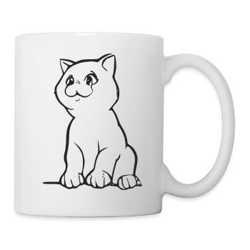 Diz die niedliche kleine Katze - Tasse - Weiß - Rechts