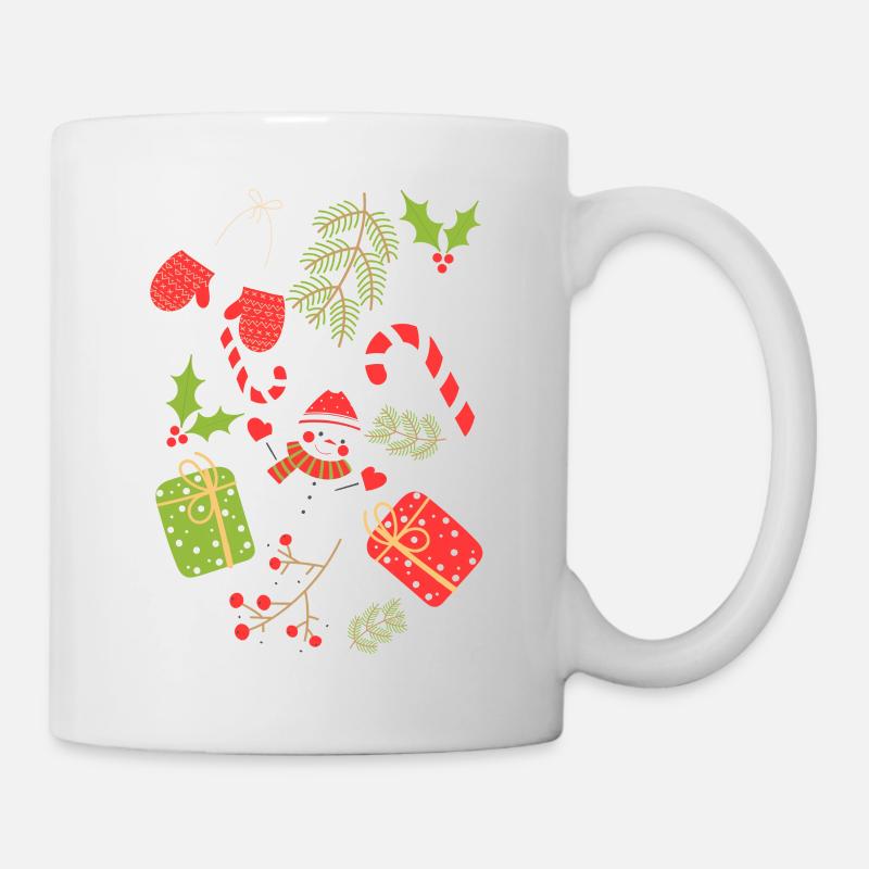 Temps de Noël - Décorations d’arbres de Noël - Noël - Mug blanc - blanc