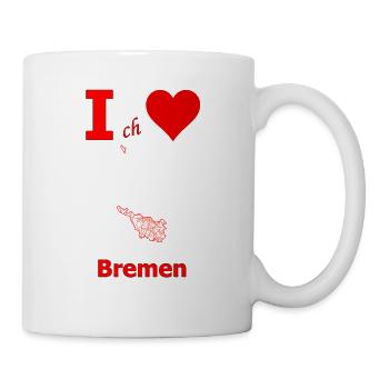 Ich liebe Bremen Stadtplan mit Straßen - Tasse - Weiß - Rechts