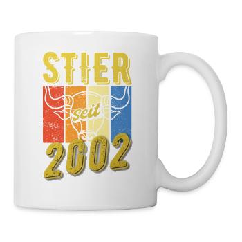 Stier 2002 Geburtstag Sternzeichen Geschenkidee - Tasse - Weiß - Rechts