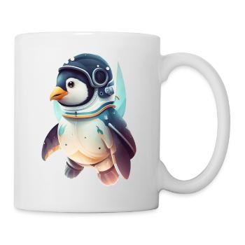 Super Süßer Pinguin als Astronaut - Tasse - Weiß - Rechts