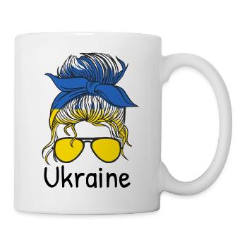 Ukraine Flag Vintage Ukrainian Flag Used Look - Mug blanc - blanc - Droite