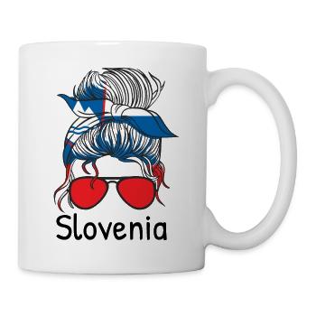 Slowenien Flagge Balkan Slowenische Fahne Vintage - Tasse - Weiß - Rechts