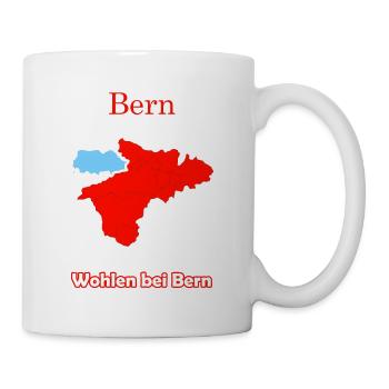 Bezirke Wohlen bei Bern Karte mit Bern Stadtkarte - Tasse - Weiß - Rechts