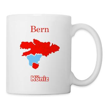 Bezirke Köniz Karte mit Bern Stadtkarte - Tasse - Weiß - Rechts