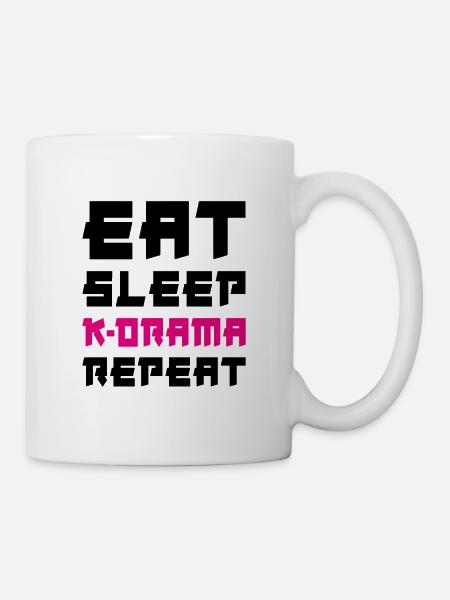 Manger dormir K-Drama Répéter - Mug blanc - blanc